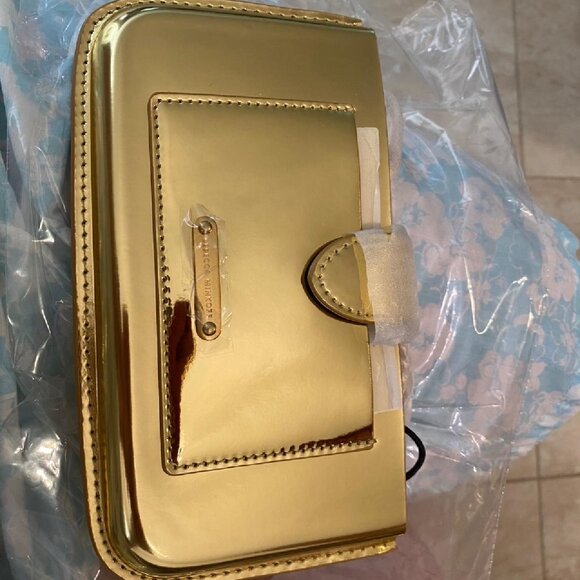 Rebecca Minkoff NWT Phone Metallic Faux-Leather Chain Crossbody Bag - Picture 3 of 4